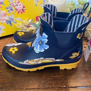 Joules Wellibob Rain Boot - Navy Botanical Flowers